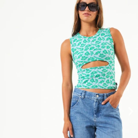 Afends - brand new with tags, SEE YOU recycled cut out sleeveless top size XS - Picture 2 of 4